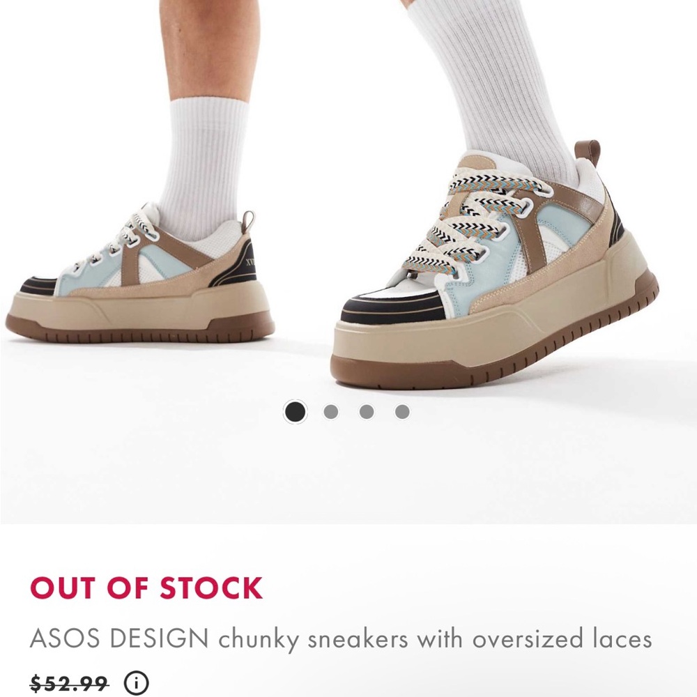 ASOS Chunky Multicolor Sneakers with Oversized Laces